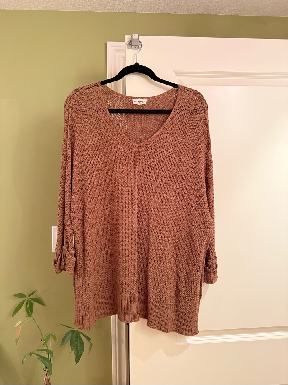 ee:some Oversized Open Knit V-Neck Sweater M/L